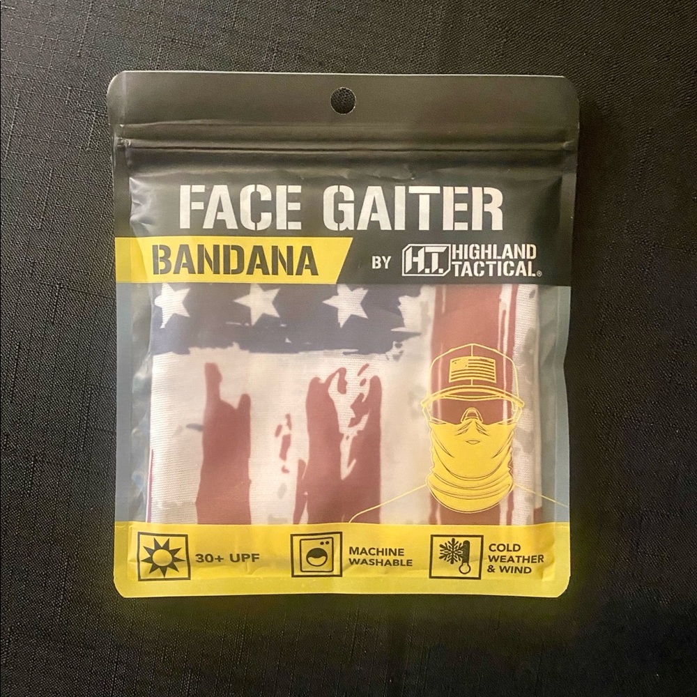 NWOT H.T. Gaiter Bandana US Flag